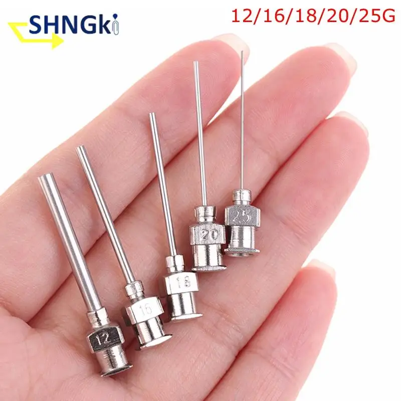 

12G+16G+18G+20G+25G 5pcs Stainless Steel Needle Blunt Tip Syringe Dispenser Needles Dispensing Glue Accessories And Supplies