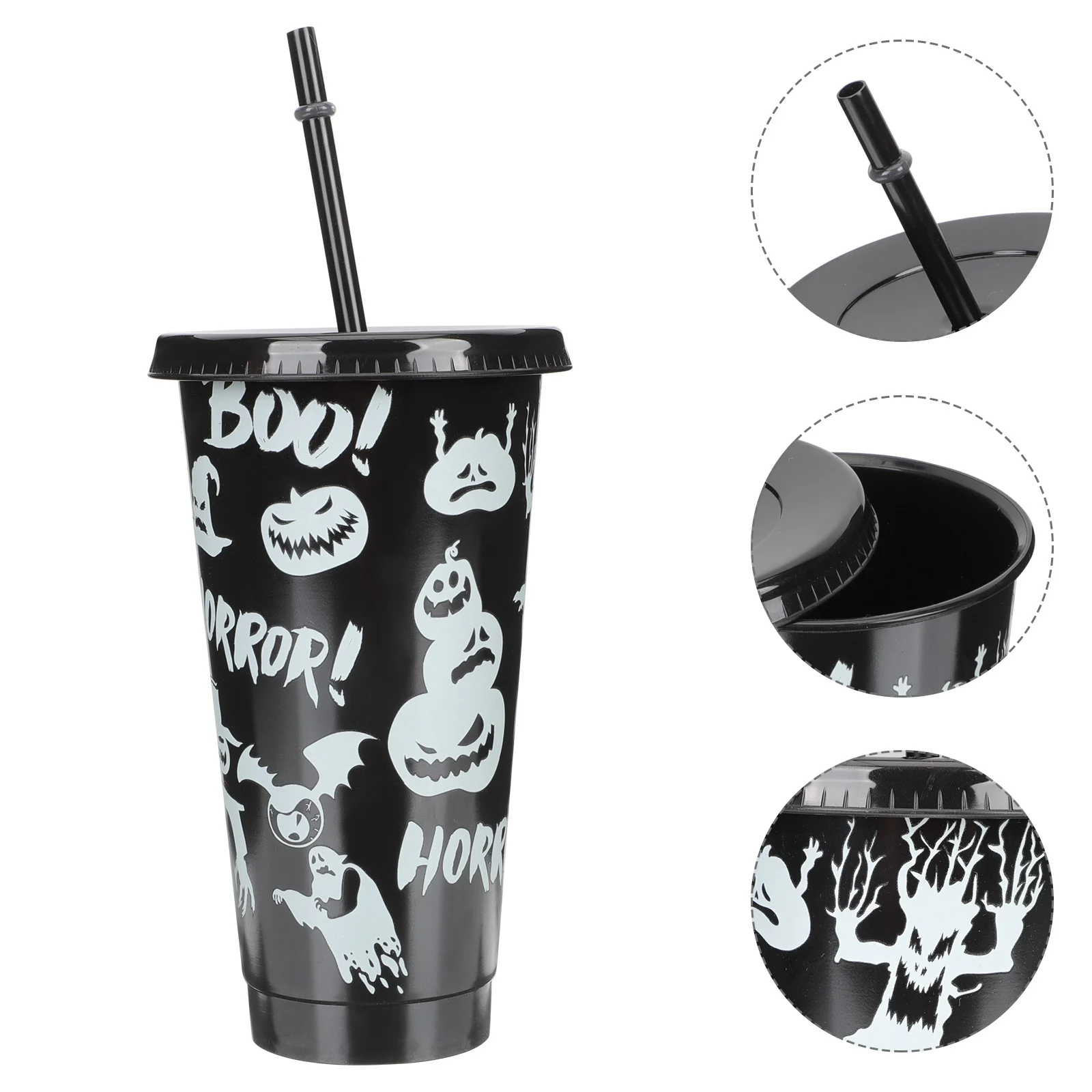 

Cup Water Drinkingmugtumblerbottle Straw Travel Luminous Tumblers Glass Coffee Lid Pumpkincups Lightglow Decorative Beer