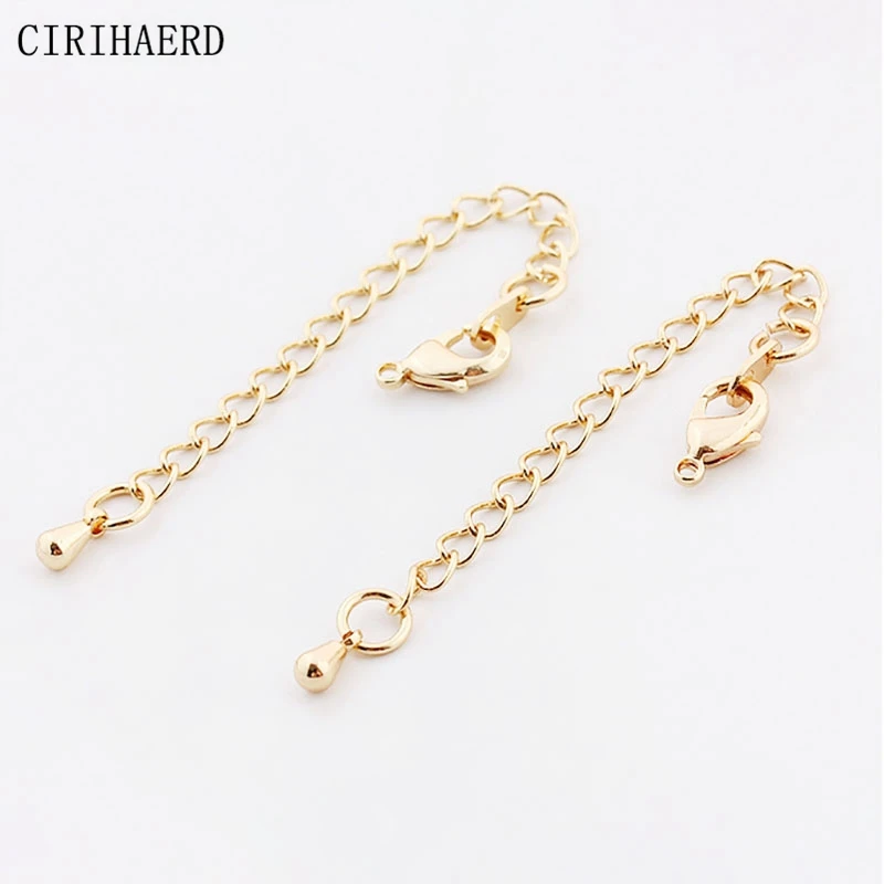 

Wholesale 14K Gold Plated Extension Chain For Bracelets Necklace Jewelry Making Supplies Components DIY Accessories Findings