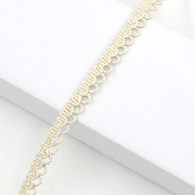 5Yards/Lot Beige Hollow Cotton Lace Webbing Fabric DIY Hat Decorative Hair Luggage Clothing Edging Garment Accessories