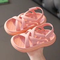 2022 summer fashion girls sandals princess solid color childrens sandals breathable casual beach shoes for girls 2 12 years