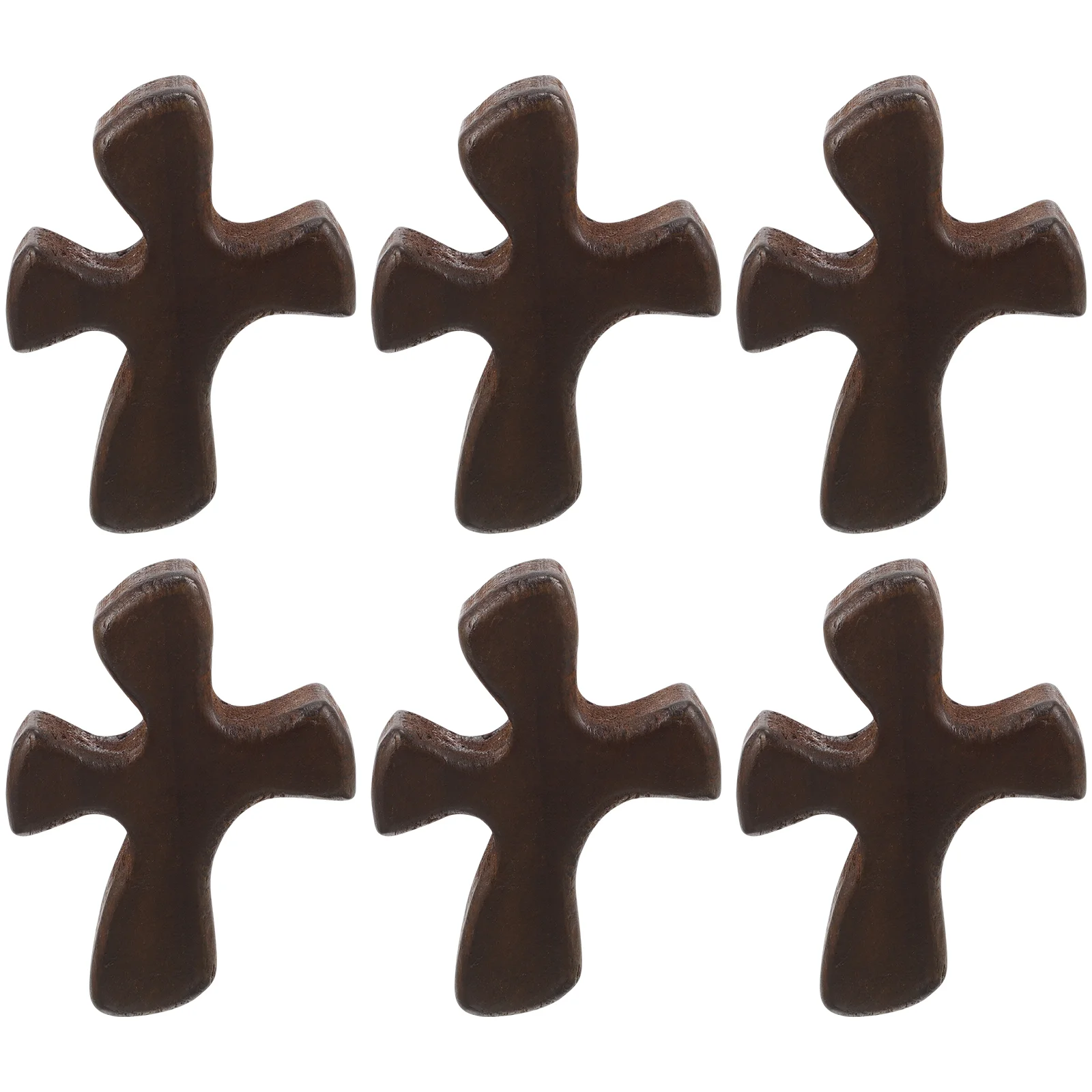 

6 Pcs Tabletop Decor Festival Cross Wood Holding Wooden Crafts Prayer Crosses Ornaments