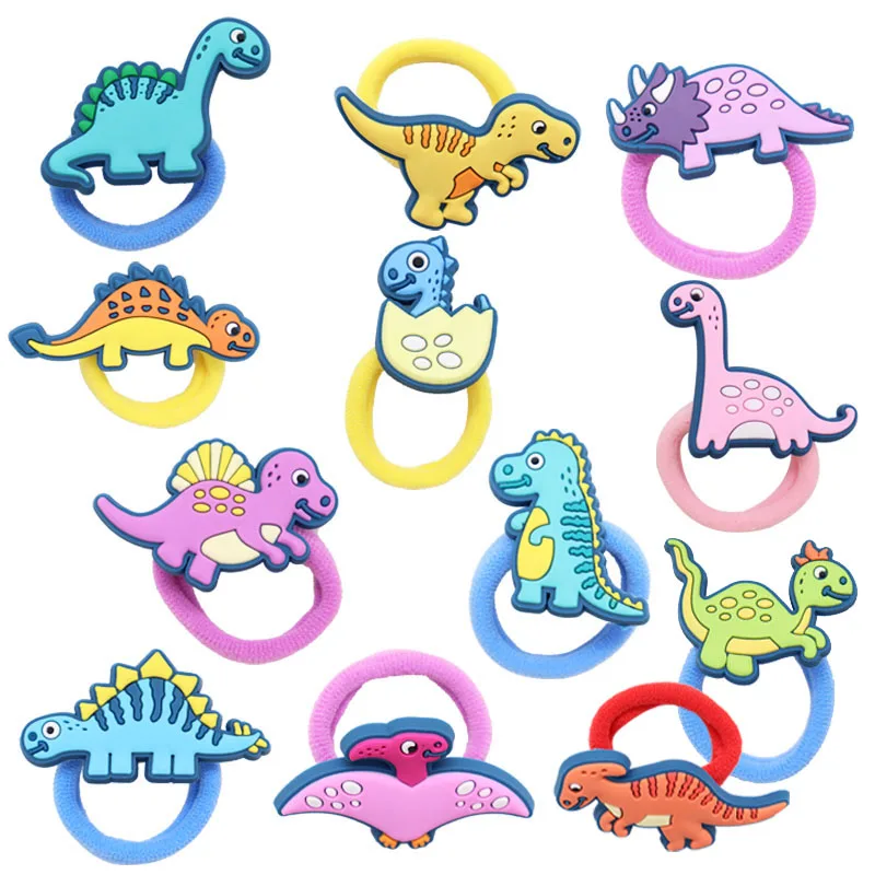 12 штук/набор Динозавры-летучие крылья Милые резинки для волос с пучком резинкой для головы модные аксессуары для волос украшения галстуки подарок на.