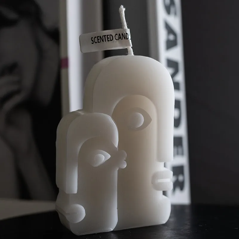 

Luxury decoration candle abstract face scented candles creative custom wedding candle ins room decoration abstract ornaments