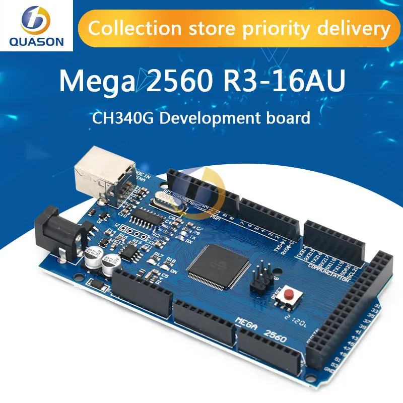 

Mega 2560 R3 Mega2560 REV3 (ATmega2560-16AU CH340G) Board ON USB Cable compatible for arduino [No USB line]