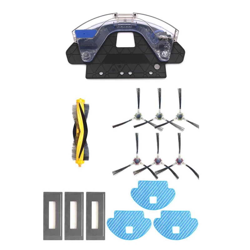 

13-Pack Mopping Cloth Central Main Brush Side Brush Hepa Filter For Ecovacs Deebot Ozmo 930 Robotic & 1Pcs Mop Cloth Bracket+1Pc