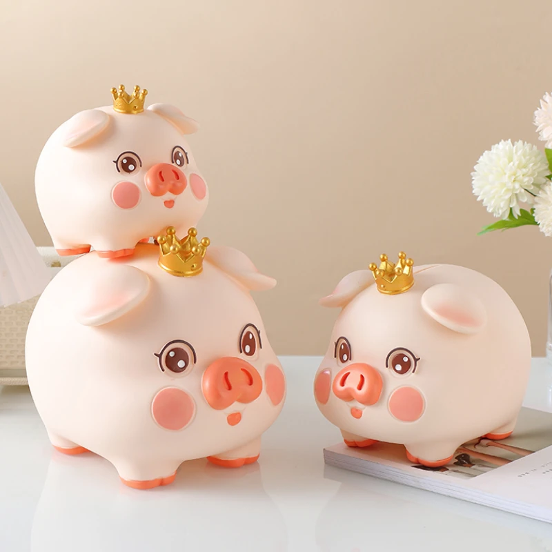 

Cute Coin Money Box for Kids Cartoon Hidden Storage Anti Fall Ornament Pig Piggy Bank Creative Living Room hucha Home Decoration