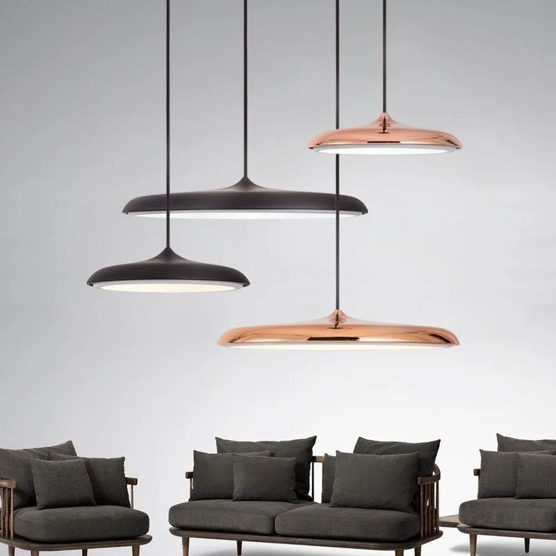 Modern Art UFO Disc LED Pendant Lights Color Macarone Hanging Lamps Designed Denmark for Living Room Bedroom Decor Light Fixture