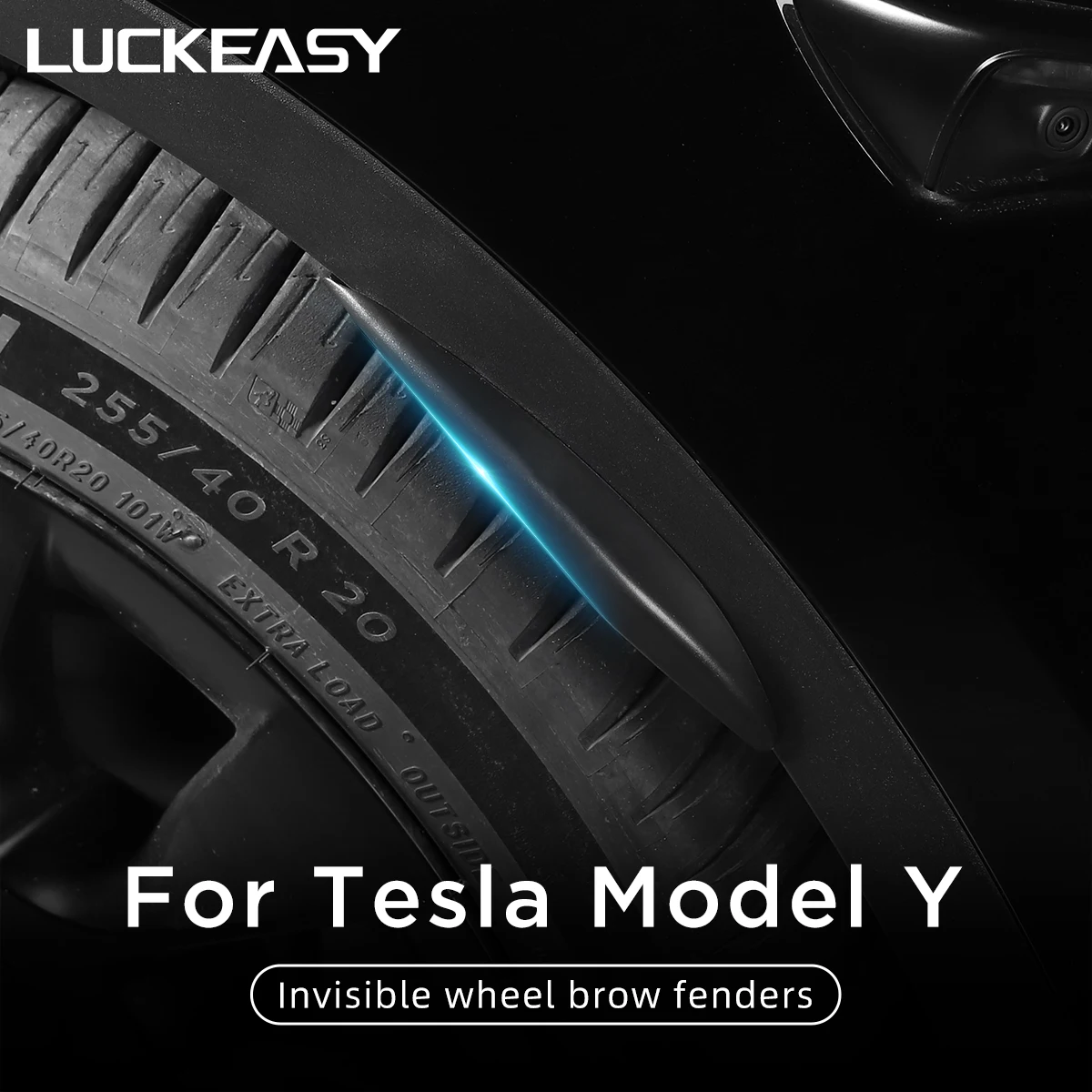 

LUCKEASY For Tesla Model Y Wheel Eyebrow Mud Flaps Model 3 2020 2021 2022 Accessories Mudguards Splash Guards Fender Matte Black