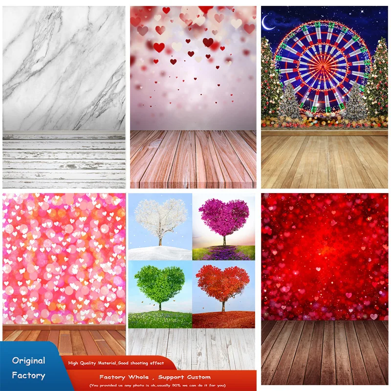 

Christmas DayBeautiful sceneryplank board Photography BackdropBeautiful Valentine's Day Heart PhotographicBackground LGH-02