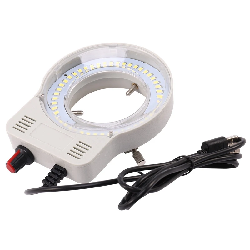 

3X 48 LED Industrial Microscope Camera Light Source Ring Lamp Light Illuminator Lamp Adjustable Brightness USB Interface