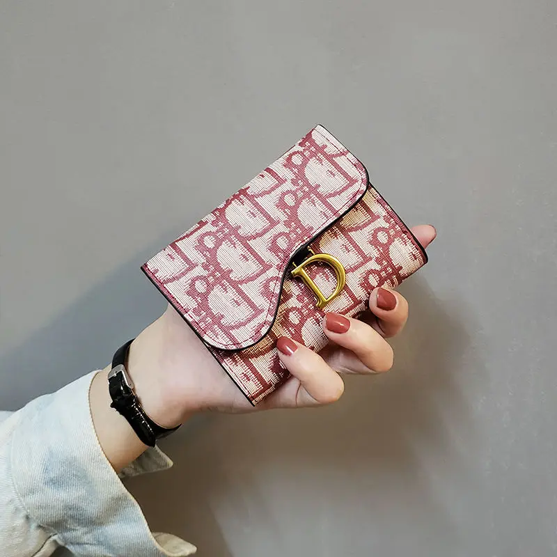 

Women Wallet Luxury Design Retro Coin Purse Credit Card Bag D Letter Wholesale Students Girls Couples Card Holder Gifts 2022 New