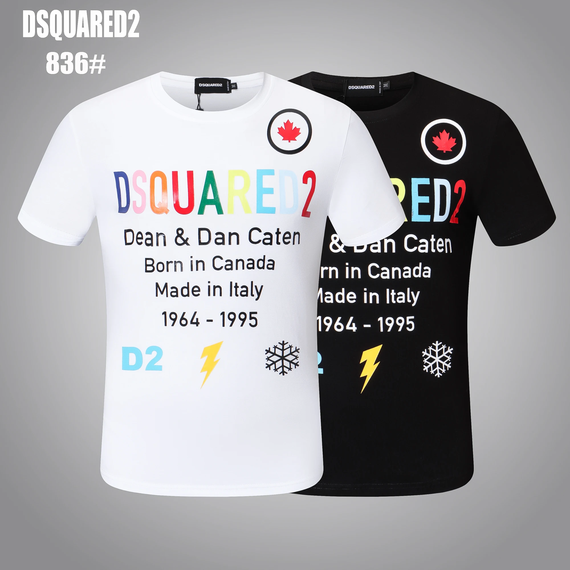 

2022 New Italian Fashion Brand Authentic Dsquared2 Men's Advanced Printing Short-Sleeved T-Shirt