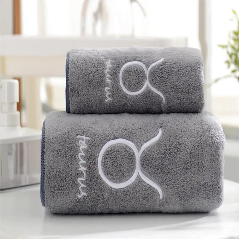 

Constellation 70*140cm Large Soft Coral Velvet Bath Towel Absorbent Solid Color Household Bathroom Bathing Sheets Towels Easy