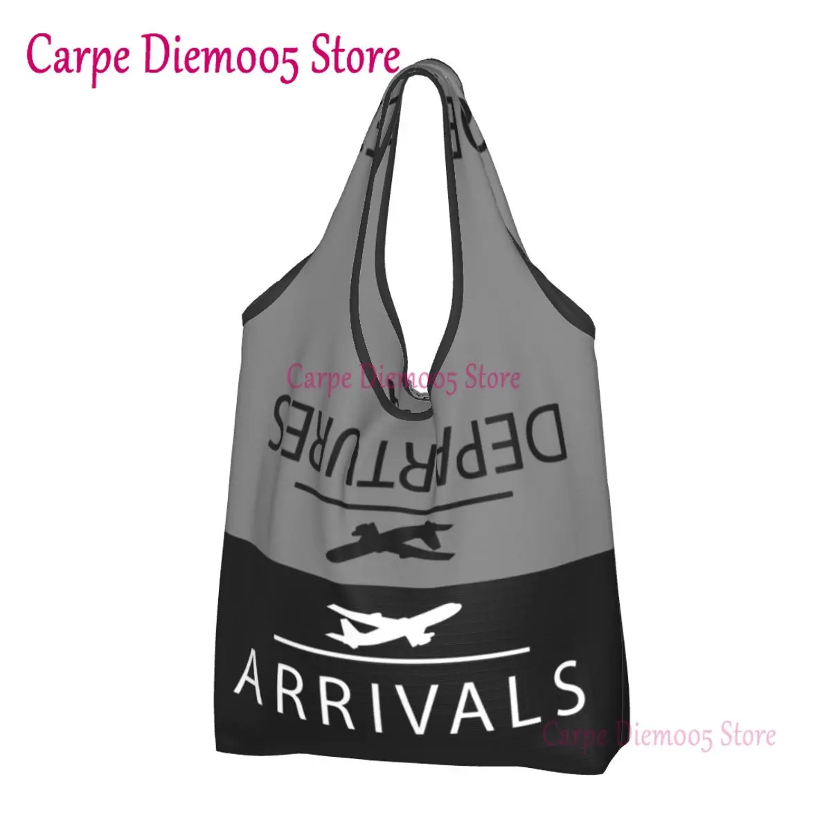 

Aviation Arrivals And Departures Groceries Shopping Tote Bag Women Airplane Airport Shoulder Shopper Bag Large Capacity Handbags