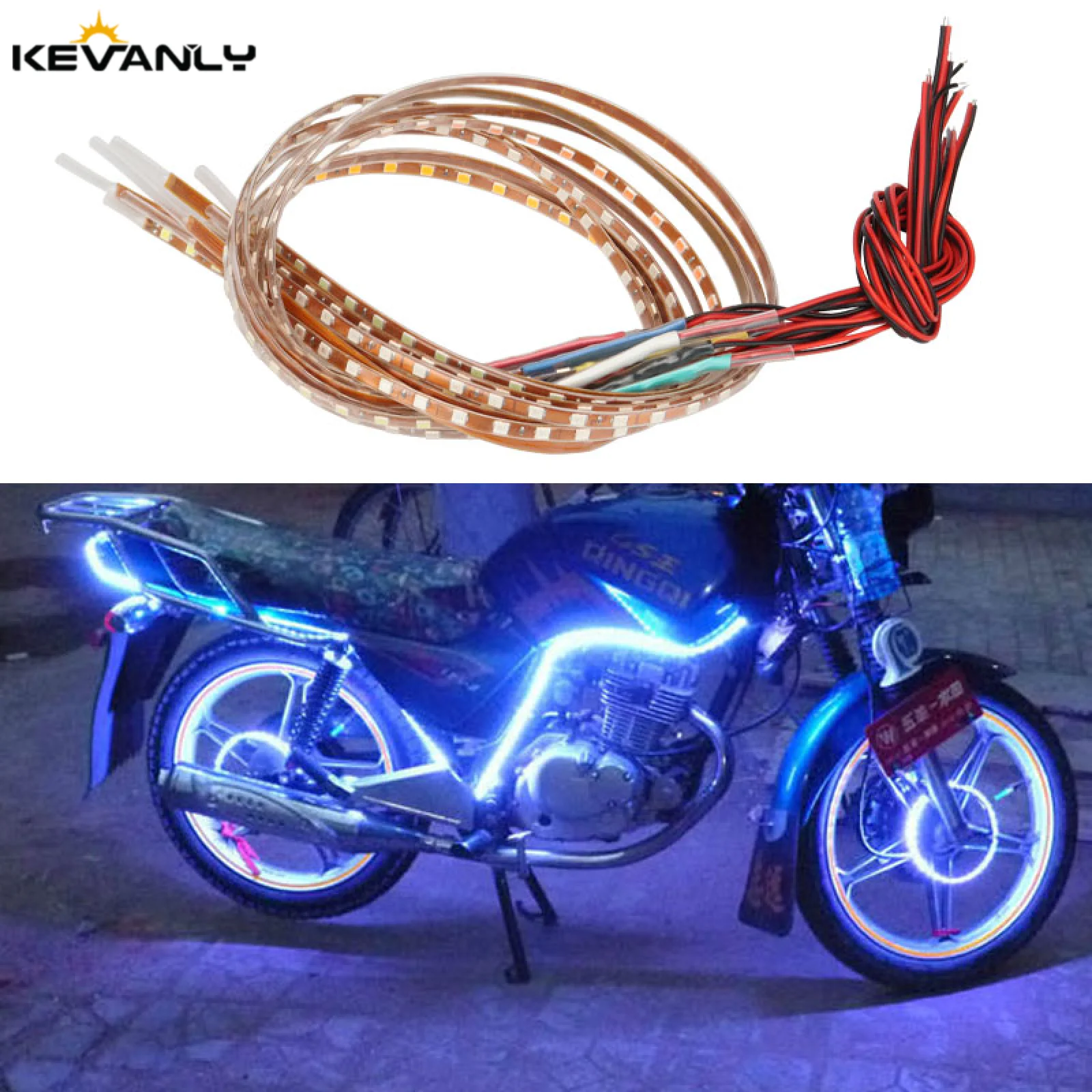 1 шт. 45/90/135 см автомобильная светодиодная лента для мотоцикла Стайлинг интерьер