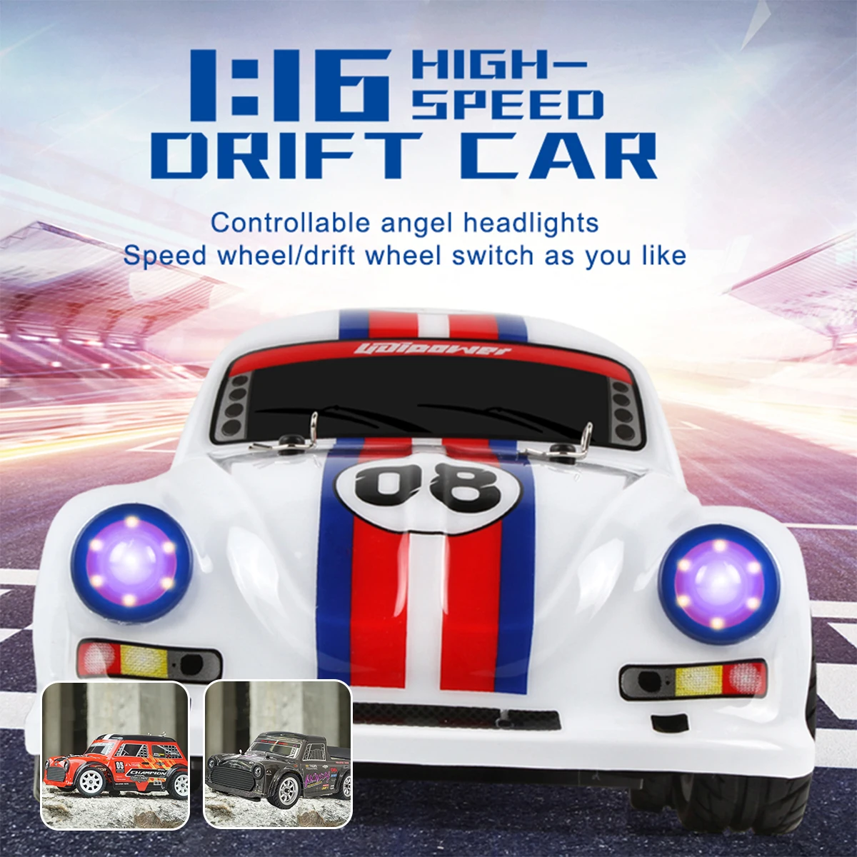 

1:16 RC Car 2.4G Remote Control 4WD Offroad Race Car 40Km/H Electric High Speed RTR Drift Cars Toys for Children Gifts