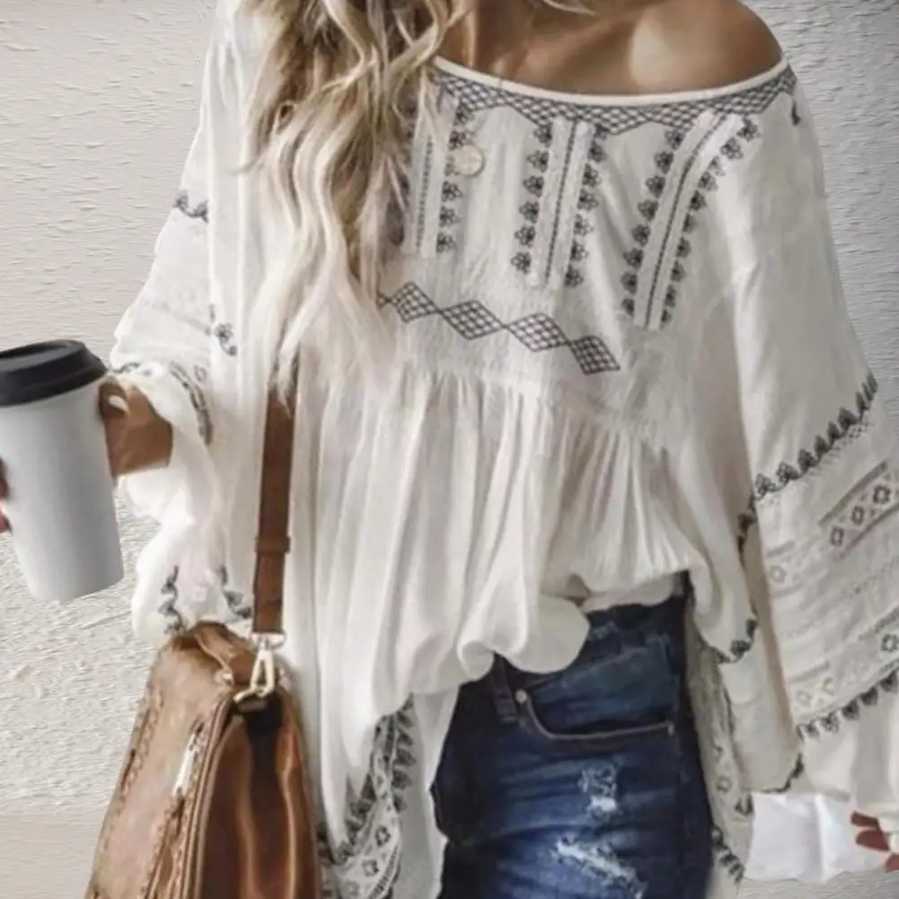 

Chic Autumn Casual Pattern Print Blouse Shirt Elegant Blouse Skin-touch Anti-pilling