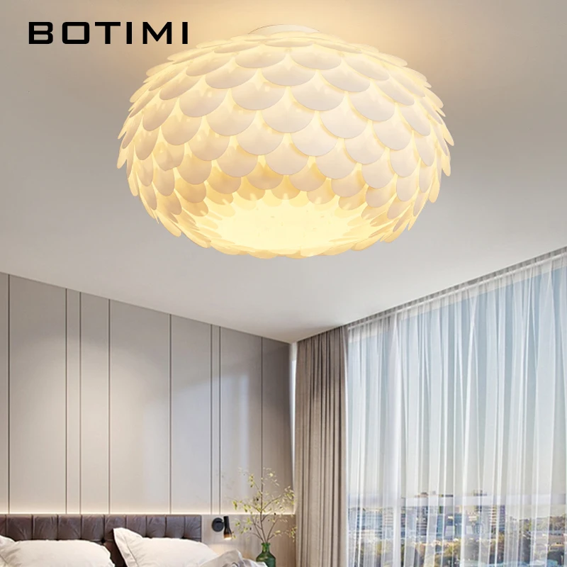 Современный 50 см круглый светодиодный потолочный светильник из акрила для