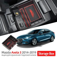 car center console btorage box armrest tray for mazda axela 2014 2019 interior tidying accessories abs containers holder