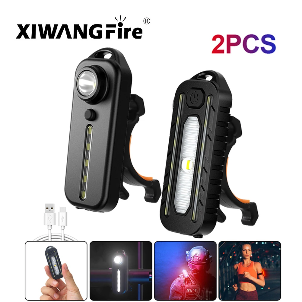 

Multifunction Red&Blue LED Warning Light Bicycle Tail Light Type-C Charging Outdoor Carrying Pen Clip Patrol Safety Warning Lamp
