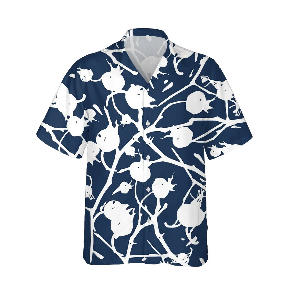 Jumeast 3d Harajuku Tree Floral Printed Mens Hawaiian Shirt Short Sleeve Vintage Clothes Fashion Shirts for Men Loose Streetwear