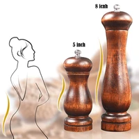 pepper grinder coarse salt solid wooden salt and pepper mill handheld with adjustable ceramic core manual kitchen tools