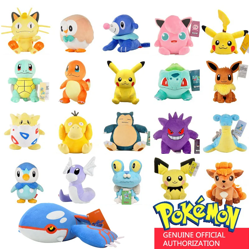 

Anime pokemoned image toys plush doll pikachues plush toys Charmander Pikachu Bulbasaur Jigglypuffs Eevee Snorlax gift for kids