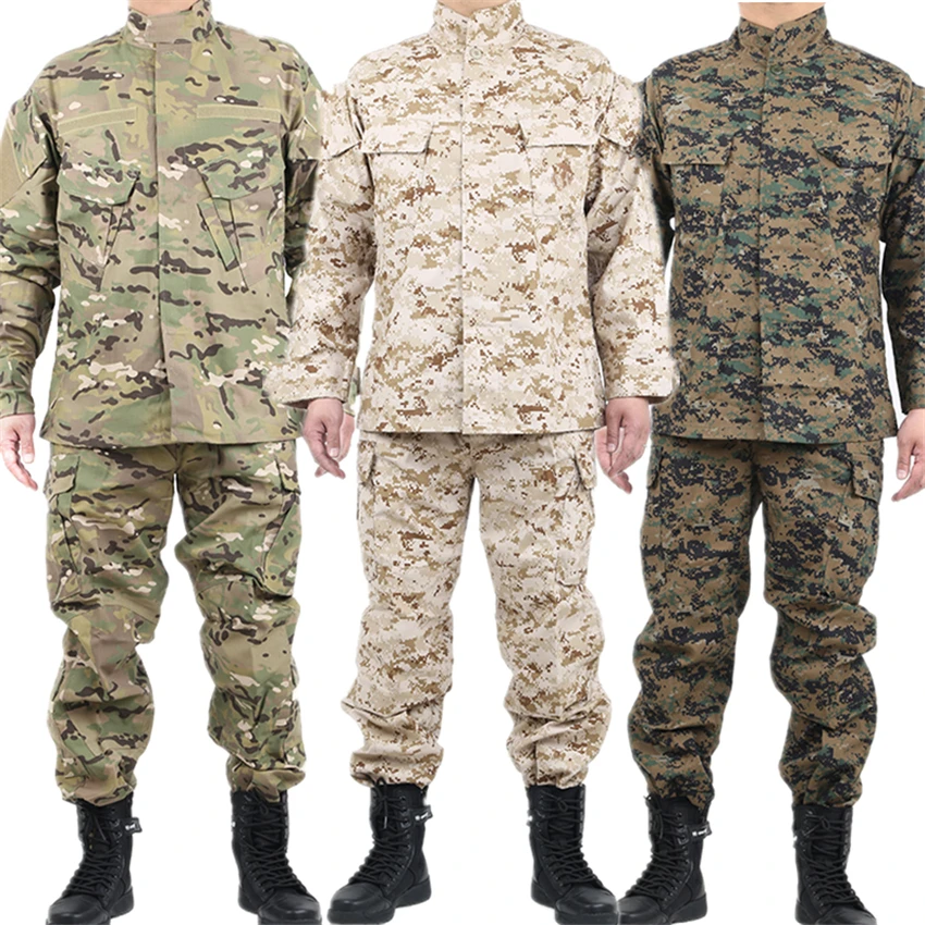 Uniforme Militar táctico para hombre, traje de caza Airsoft Paintball, ropa de combate, chaqueta de soldado Militar de camuflaje y pantalón