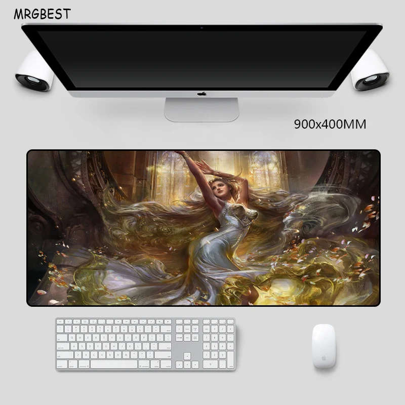 

MRGBEST Mouse Pad Big Classical Beaty Girl Photo Non-slip Softy Nature Rubber with Locked Edge Wrist Pad for Gamer Mousepads