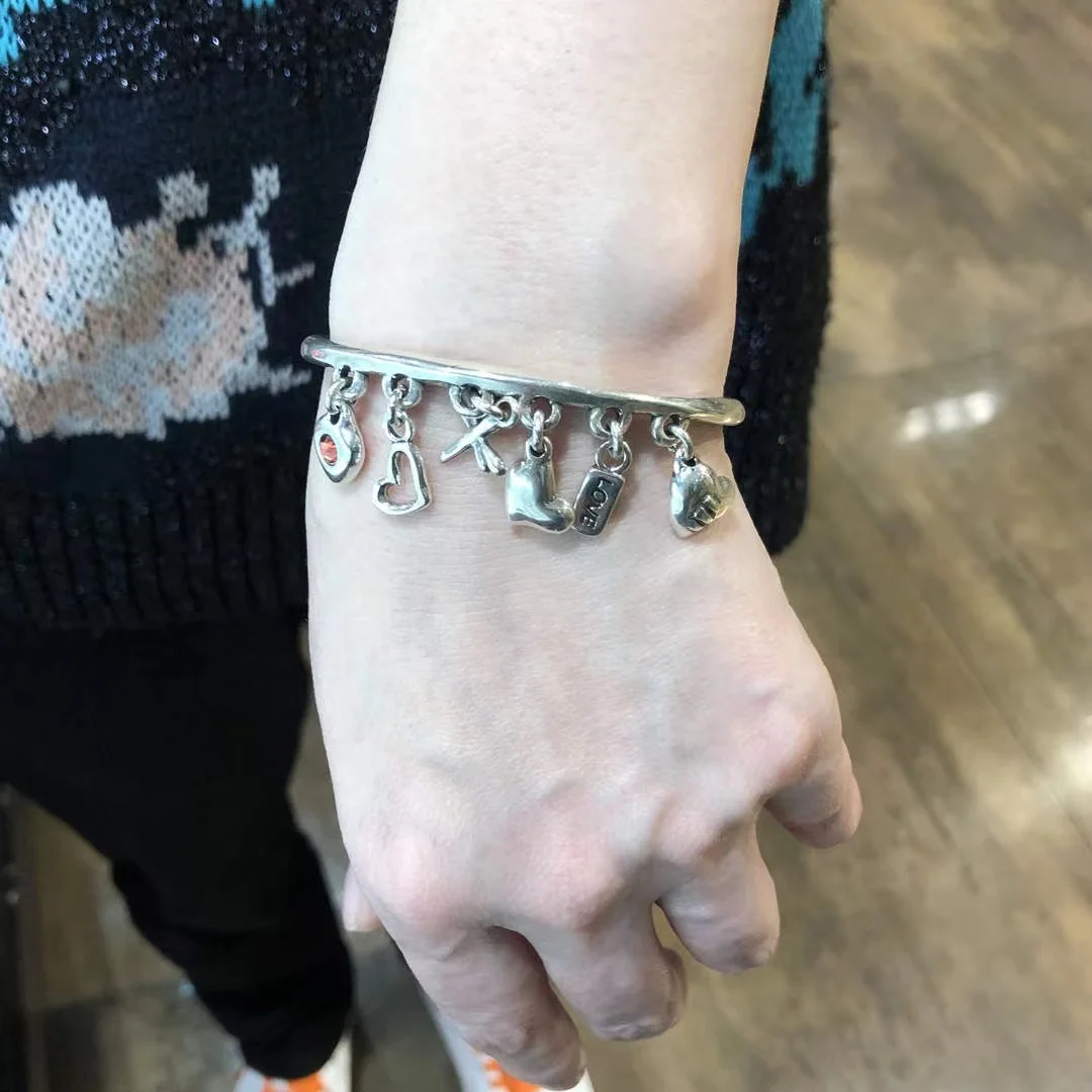 2023 unode50 Exquisite Fashion Electroplated 925 Silver Deluxe Exquisite Hanging Pieces Women's Bracelet Romantic Holiday Gift