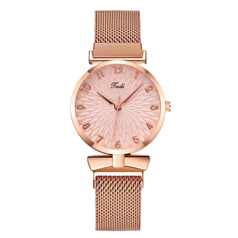 Luksusowe zegarki damskie Eleganckie na rękę Magnetic Mesh Band Rose Woman Watch Bracelet Reloj Mujer Часы Женские Наручные