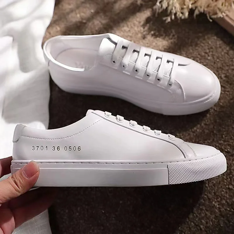 Small White Shoes 2023 New Spring Lace-Up Flat-Bottom Leisure Morning Running Soft-Soled Campus Students Single Shoes Women