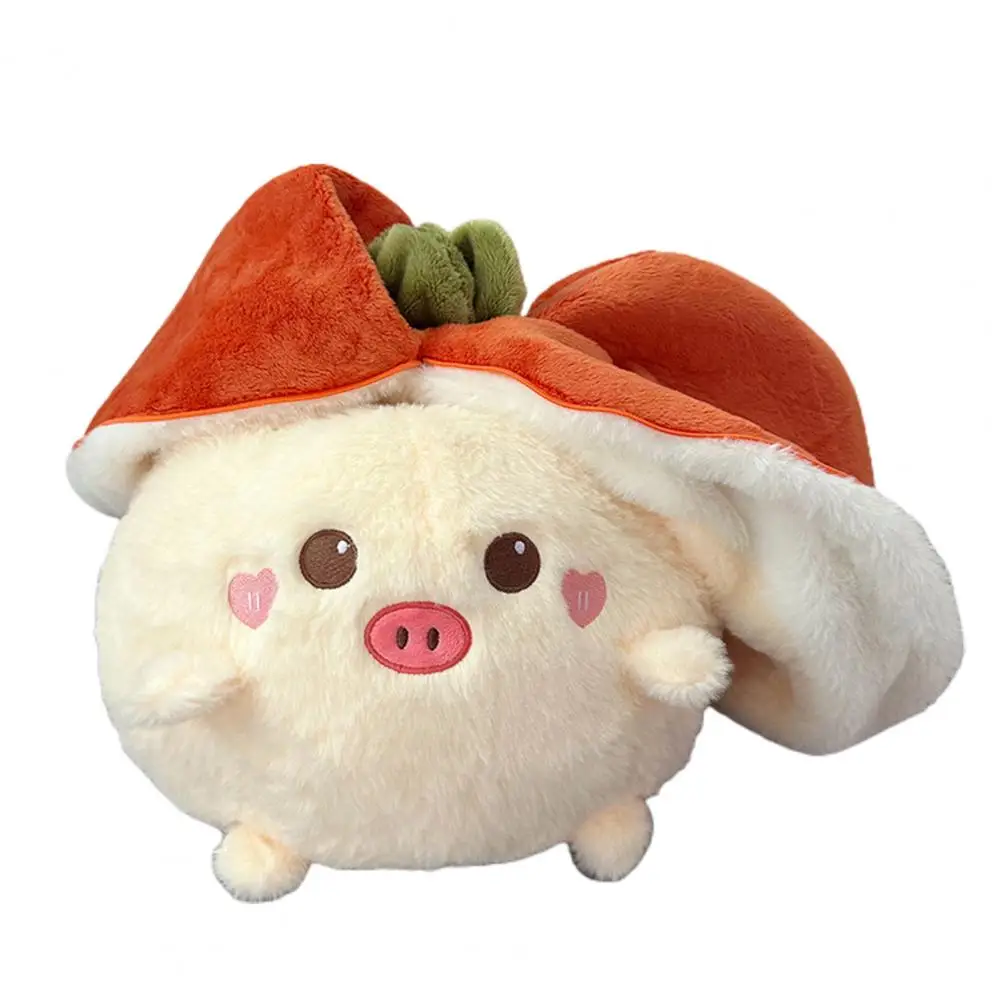 

Novel Fully Filled Zipper Lovely Animal Pig Rabbit Plush Doll Children Supplies Persimmon Stuffed Doll Persimmon Plush Toy