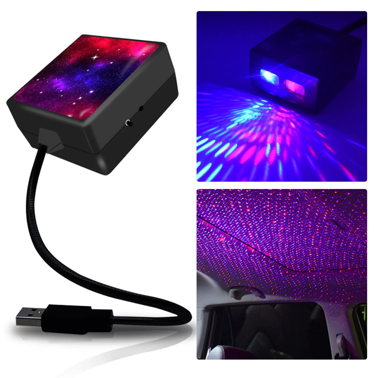 

USB автомобильная светодиодсветодиодный атмосферная лампа, Звездный Ночной светильник на крышу автомобиля, декоративный Автомобильный инт...