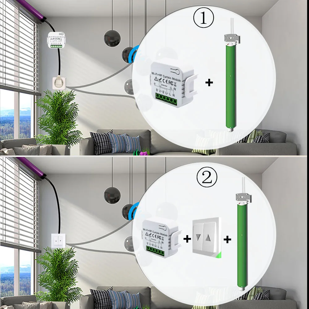 Переключатель для штор Tuya Smart Life Wi-Fi 433 МГц с дистанционным управлением
