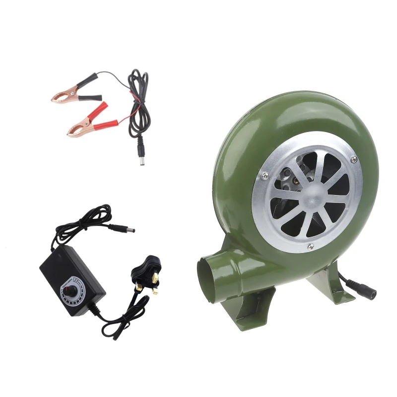 

Вентилятор DC12V для барбекю, воздуходувка 2900R, регулировка скорости, пикник, кемпинг, гриль, вентилятор, 100 В, 220 В