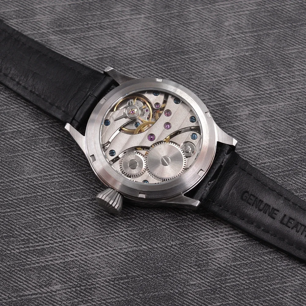 44 мм стерильный циферблат с ручным заводом 6497 механические часы Blu светящийся