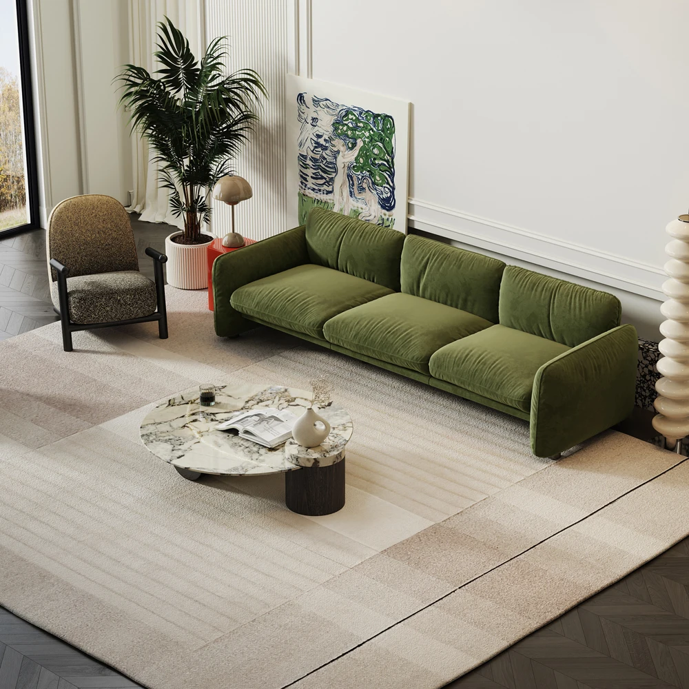 Современные роскошные зеленые белые бархатные кожаные диваны комплекты мебели