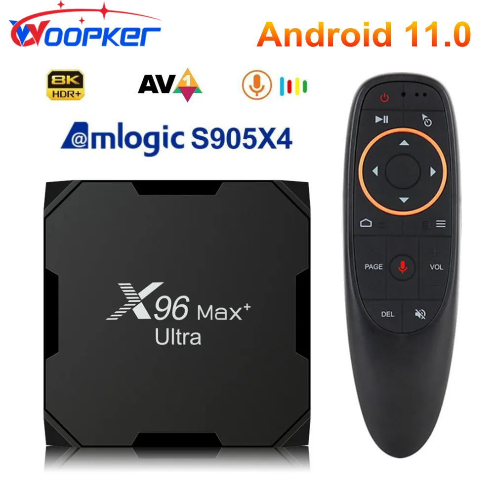 X96 MAX Plus Ultra 8K TV Box Android 11 Amlogic S905X4 Quad Core 4GB 64GB AV1 Media Player Dual Wifi BT HDR 10 Fast Set Top Box