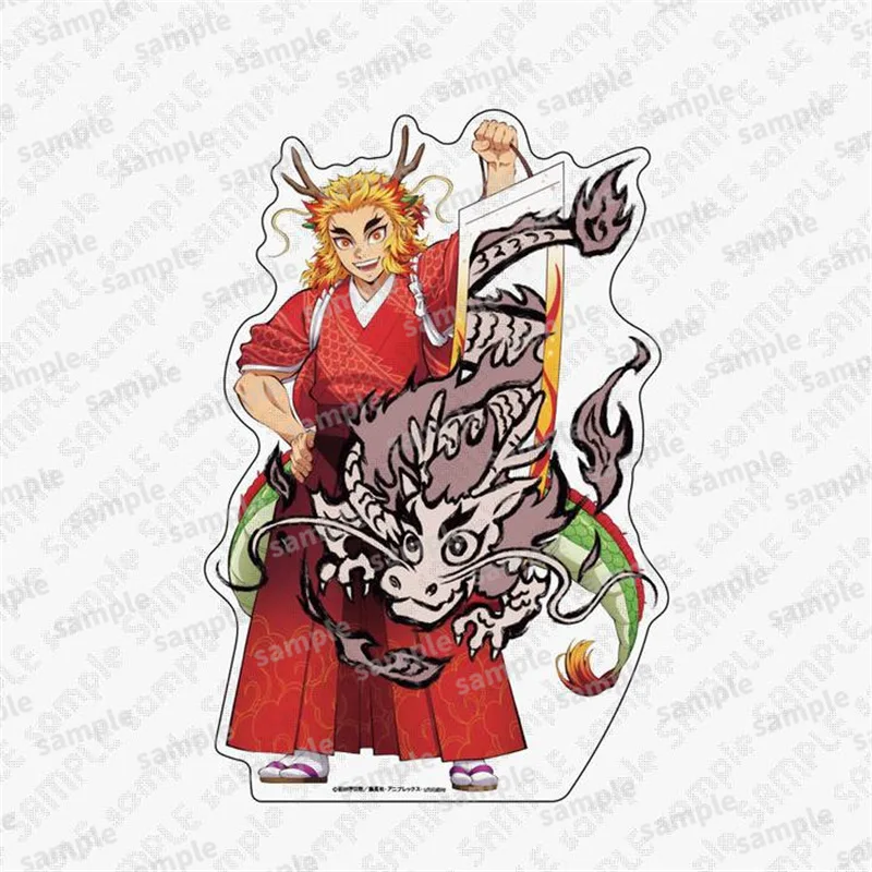 Фото 15 см аниме Demon Slayer Kyoujurou акриловая кронштейн доска модель украшение рабочего стола куклы игрушки собирать подарки №2