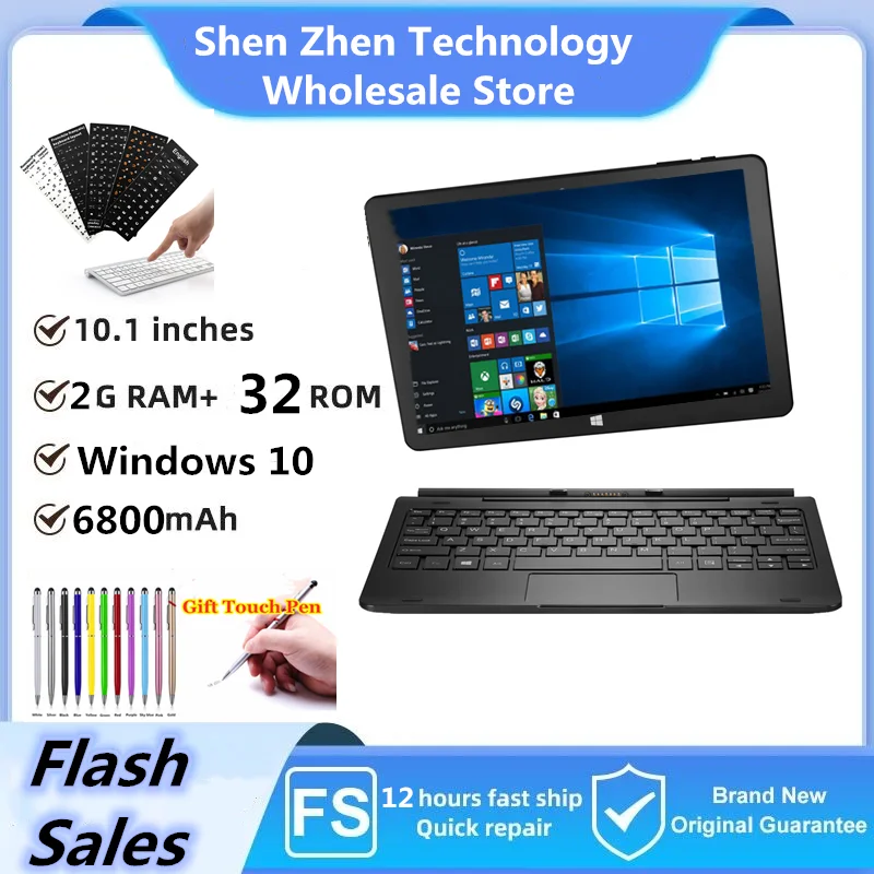 

Дропшиппинг, 10,1-дюймовый 2 Гб DDR + 32G Windows 10 планшет W8100 с клавиатурой, двойной камерой, четырехъядерный, 10,1x1280 IPS экран Type-C