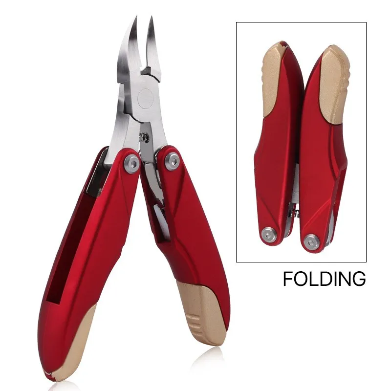 S Multifunctional Folding Nail Groove Olecranon Pliers 3in1 Functions Trimming Cutter Scissor