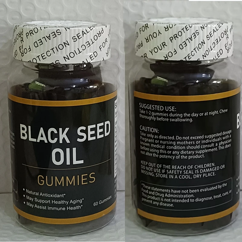 

1 bottle of black seed oil gummy helps enhance immunity support joint and digestive system health Gummy Bear