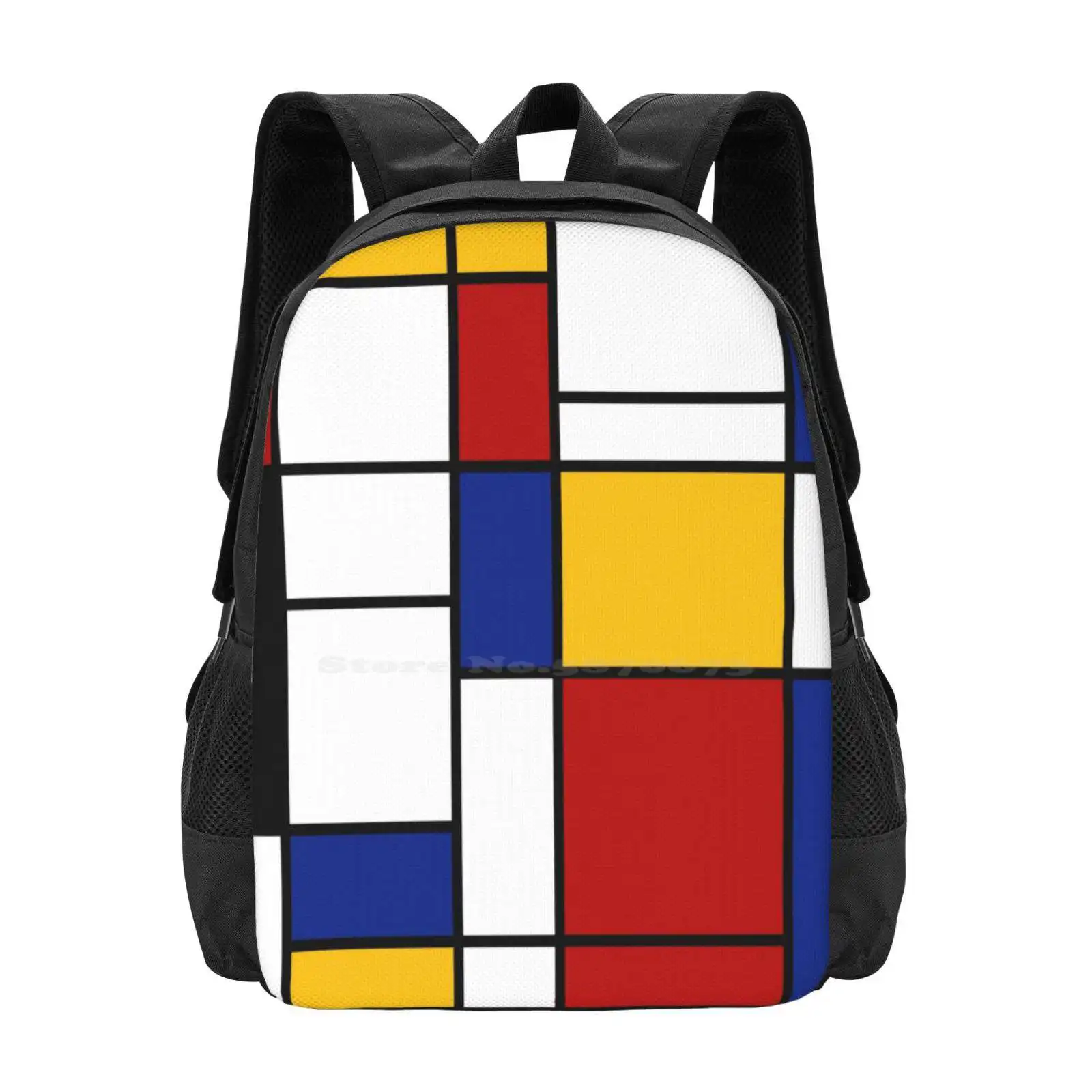 

De Stijl #2 ( Mondrian Inspired ) Hot Sale Backpack Fashion Bags De Stijl Primary Colours Colors Red Yellow Blue Lines The