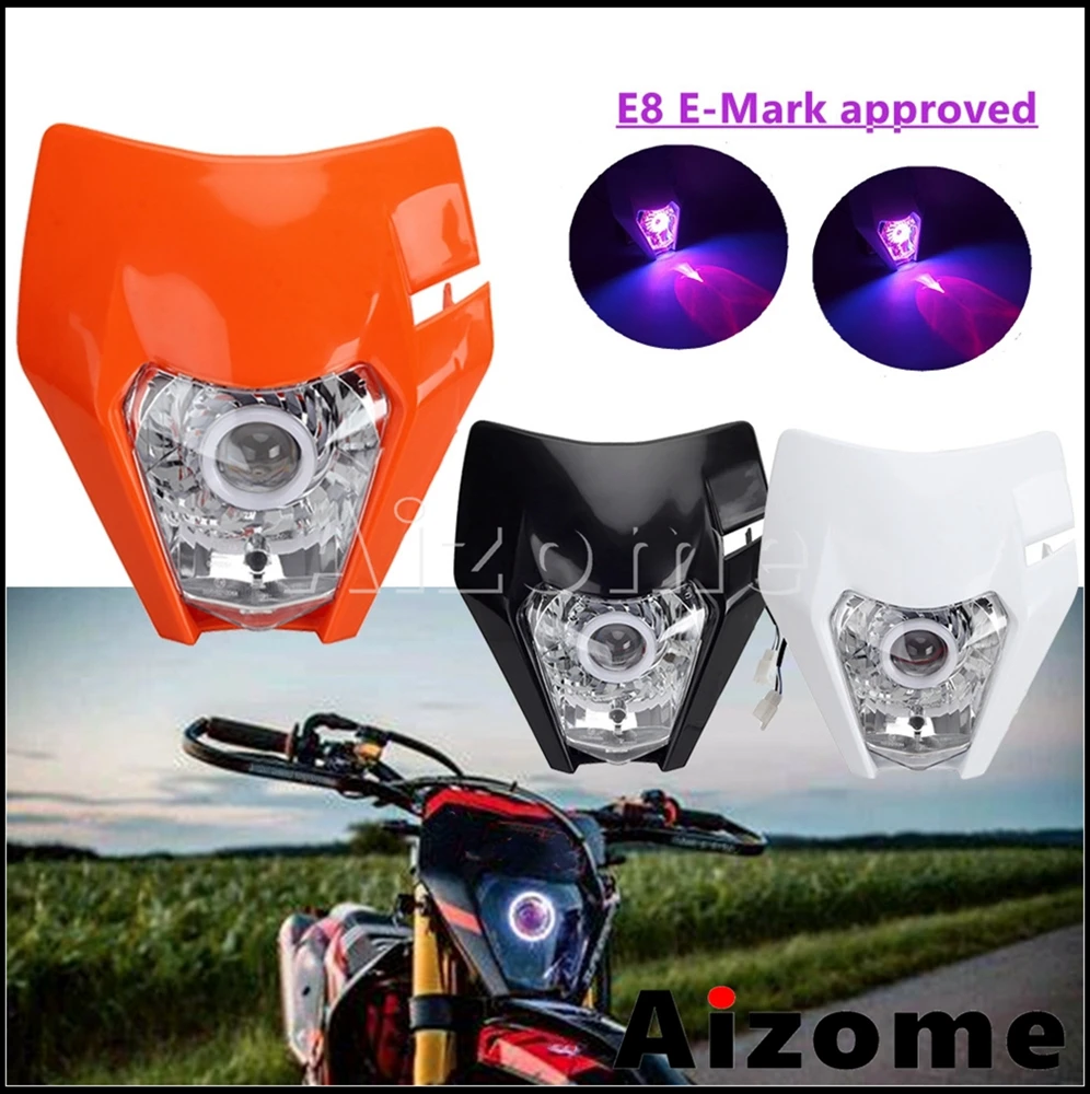 

Фара E8 E-Mark для внедорожника, светодиодная фара для EXC EXC-F 690 SMC R FC FE FX TC TE TX FREERIDE 250 Enduro Motocorss 14-2021