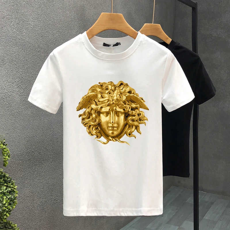 

2023 New Spring Summer T-shirt For Men’s Halloween Luxury Print Snake Hair Greek Mythology Medusa Head T shirt man T Shirt Woman