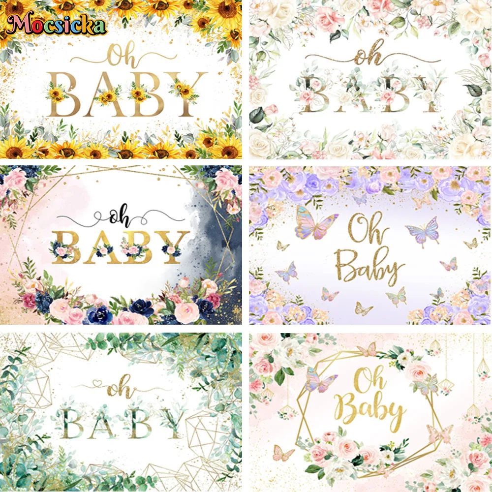 

Newborn Photography Backgrounds Baby Shower Party Decoration Props Boys Girls Shooting Banners Children Portrait Photo Photocall