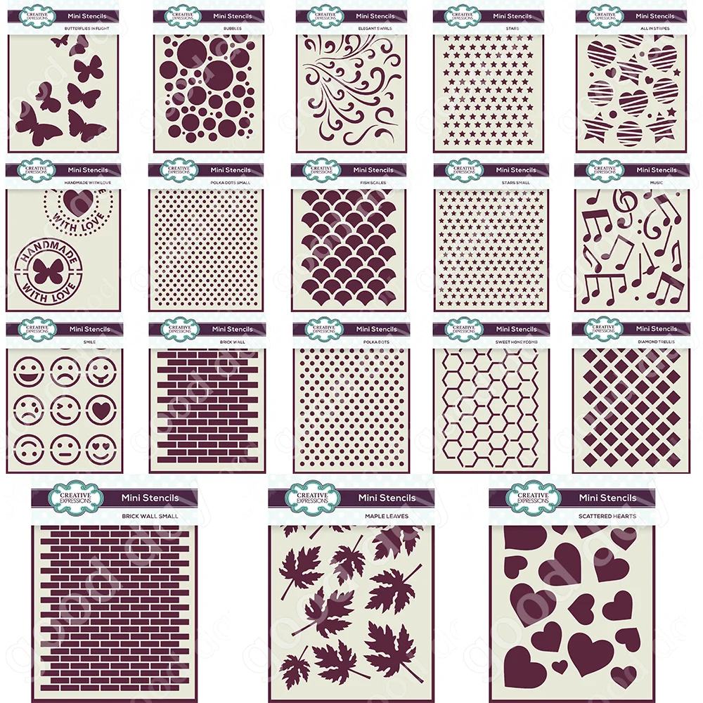 

Новое поступление 2022 18 шт. трафаретов 3x4 дюйма мини трафареты трафарет для оформления фотографий тиснение Diy Card ручная работа