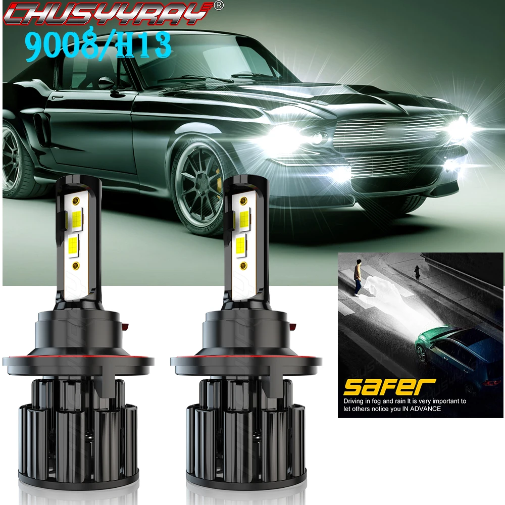 

CHUSYYRAY 9008 Led Headlight Lamp For Car CSP Chip 9008 H13 Bulbs Super High Bright Compatible For Ford Mustang 2005-2012